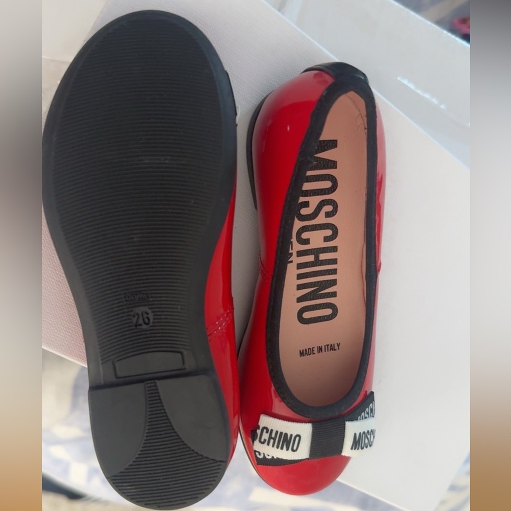 Moschino Kids Red Ballet Flats